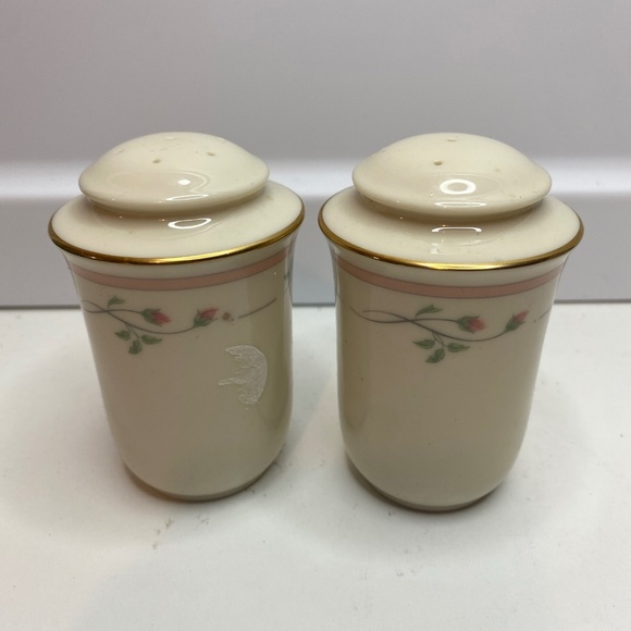 Used Lenox Rose Manor Pink Salt & Pepper - Picture 1 of 6